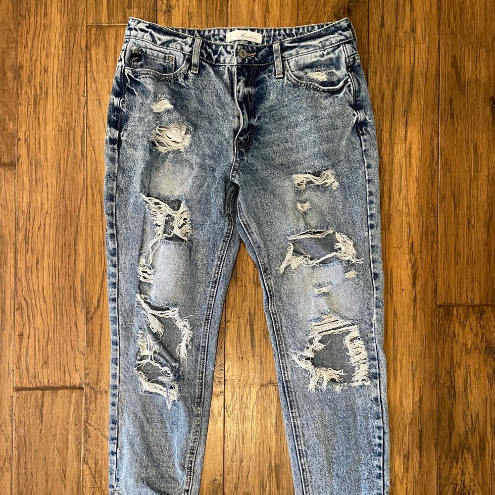 KanCan Destroyed Acid Wash Jeans